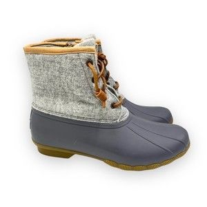 Sperry‎ Womens Size 9.5 Saltwater Grey Gray Wool Duck Boots STS82475